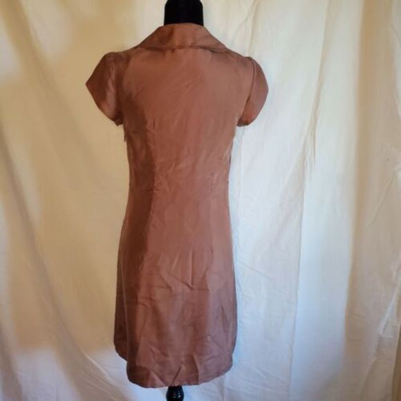 Ann Taylor LOFT Lot of 2 Silk Dresses Size 4 Green Brown - Picture 8 of 12